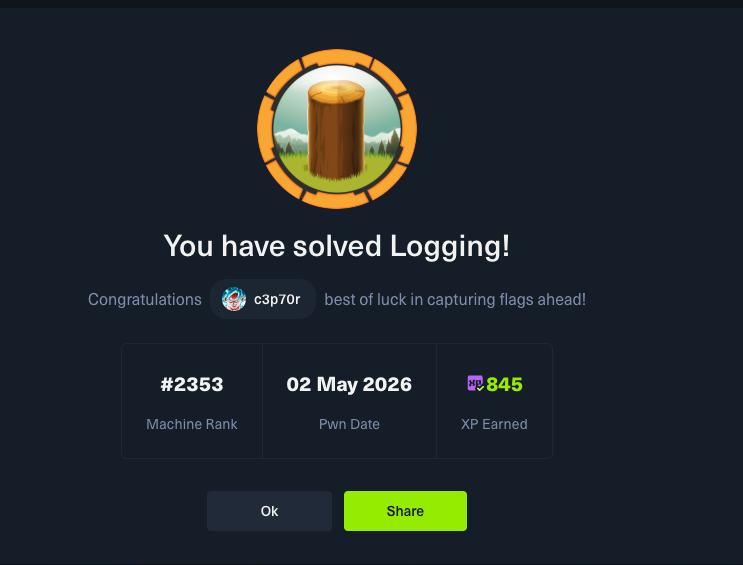 Logging completion proof